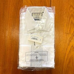 Thomas Pink Dress Shirt 16 34.5 Slim Fit